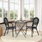 Flash Furniture Lourdes Thonet French Bistro Stacking Chair w/Arms, Blk and Wht PE Rattan and Black Alum Frame, 2PK 2-SDA-AD642002A-BKWH-BK-GG - alternate 1